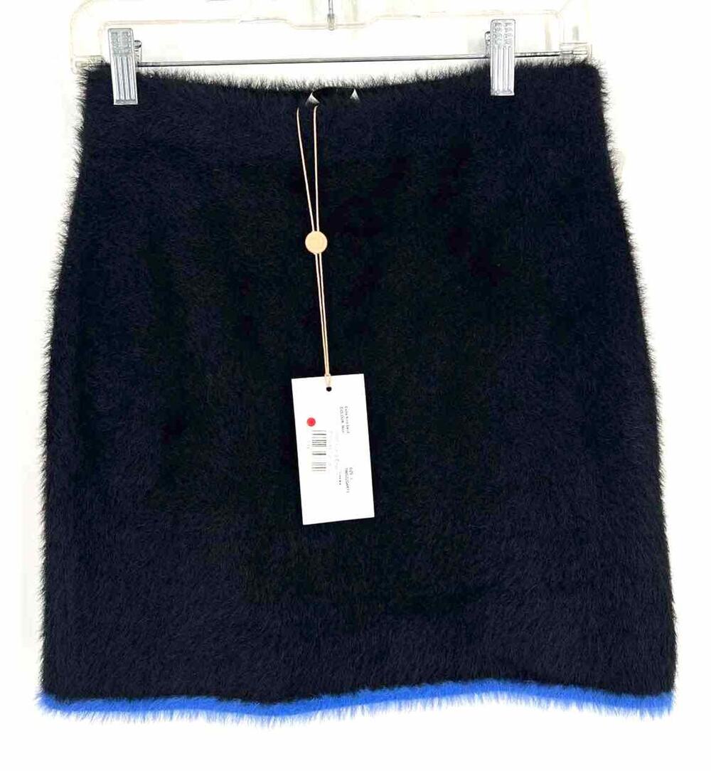 The Wolf Gang Size L Black/Blue Trim Knit NEW Designer Skirt